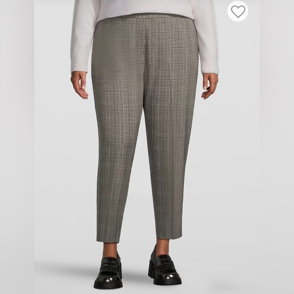 Hudson North Plus Easy Pull-On Ankle Pants Plaid Grey Academia Size 2X Trouser - Picture 2 of 15